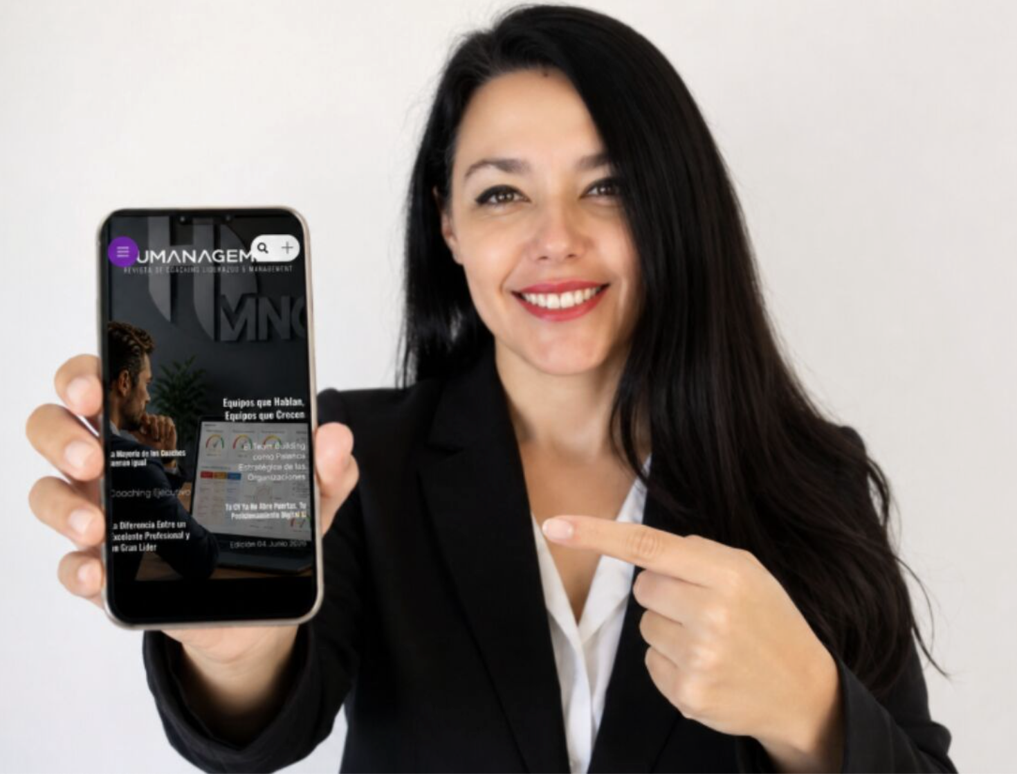 Revista digital Humanagement presentada en mobile